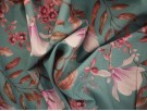 Printed Cotton Lawn Fabric - Blue cherry blossom
